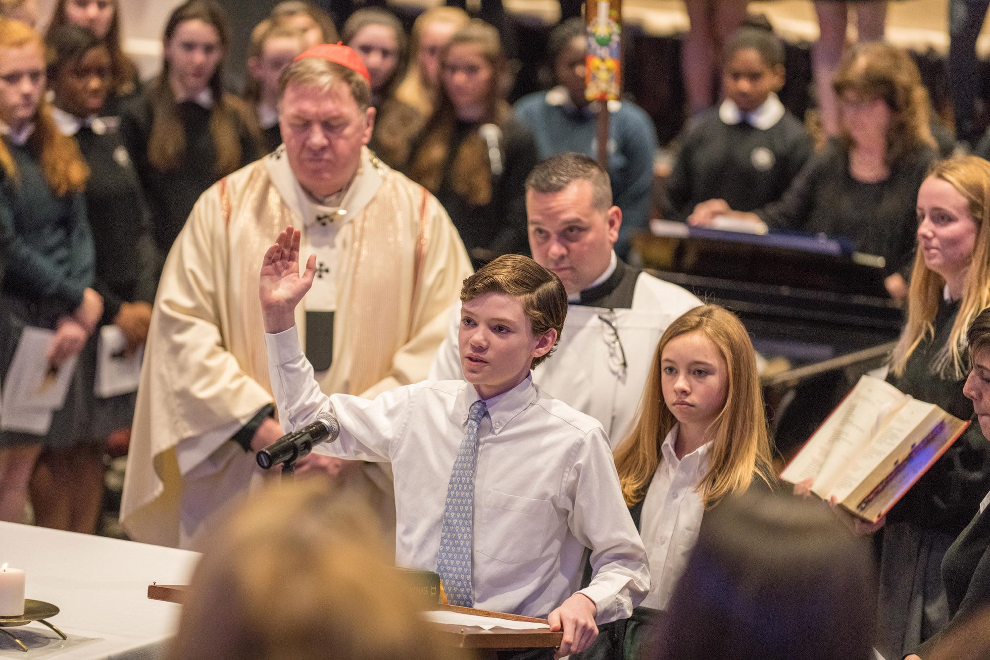 Catholic Private High School | Independent School Summit NJ | Student in Chapel