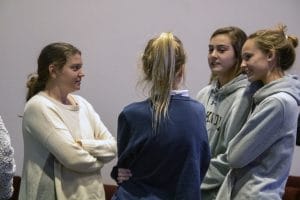CNN Hero Maggie Doyne speaks with students after her talk